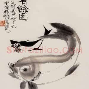 1982年 程十发《花鸟册页》国画花鸟作品图片赏析