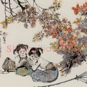 1984年 程十发《红叶秋深》国画综合作品图片赏析