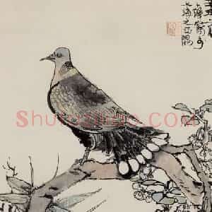 1961年 程十发《寻觅》国画花鸟作品图片赏析