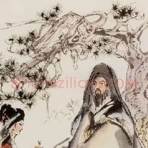 1979年 程十发《吟诗》国画人物作品图片赏析