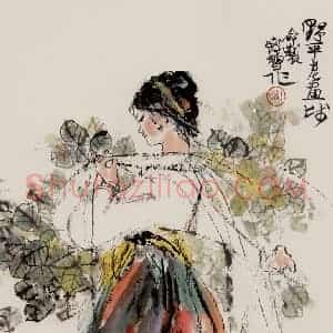1980年 程十发《山林晚归》国画人物作品图片赏析