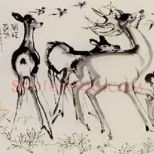 1980年 程十发《阆苑长春》国画人物作品图片赏析