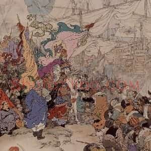 1958年 许勇《郑成功收复台湾》国画综合作品图片赏析