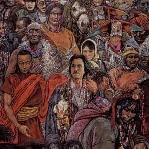 1995年 许勇《回到拉萨》国画人物作品图片赏析