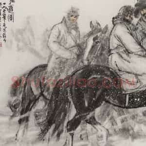 1962年 黄胄《巡逻》国画综合作品图片赏析