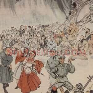 1950年 黄胄《军民一家》国画人物作品图片赏析