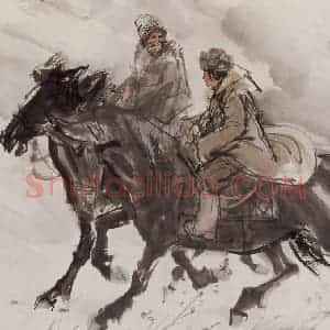 1952年 黄胄《出诊》国画综合作品图片赏析