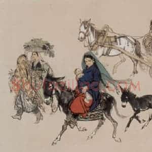1959年 黄胄《载歌行》国画人物作品图片赏析