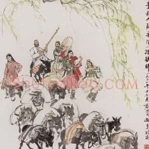 1972年 黄胄《运粮》国画人物作品图片赏析