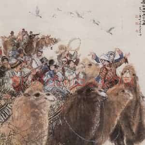 1976年 黄胄《广阔天地大有作为》国画人物作品图片赏析