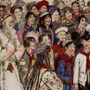 1977年 黄胄《鞠躬尽瘁为人民》国画人物作品图片赏析