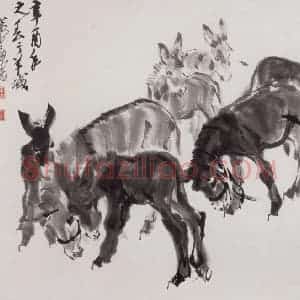 1980年 黄胄《群驴》国画花鸟作品图片赏析