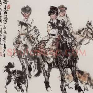 1980年 黄胄《塔吉克小学生》国画人物作品图片赏析