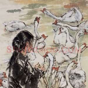 1983年 黄胄《万泉河边》国画人物作品图片赏析