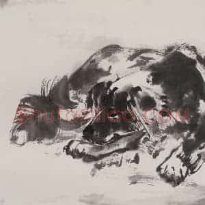 1984年 黄胄《卧犬》国画综合作品图片赏析