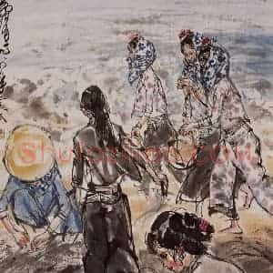 1984年 黄胄《惠安女》国画人物作品图片赏析
