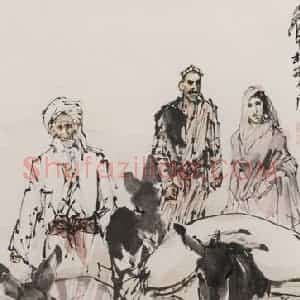 1983年 黄胄《运粮》国画综合作品图片赏析
