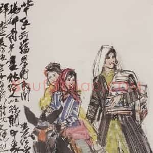 黄胄《赶集》国画综合作品图片赏析