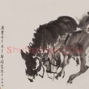 1990年 黄胄《三驴》国画花鸟作品图片赏析