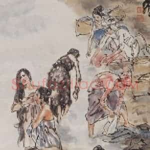 1987年 黄胄《傣族妇女》国画人物作品图片赏析