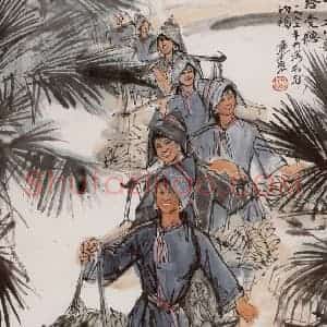 1973年 黄胄《唱支山歌给党听》国画人物作品图片赏析