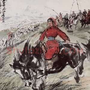 1975年 黄胄《驯马》国画综合作品图片赏析