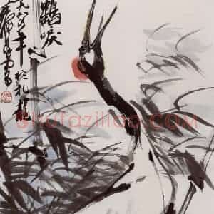 1984年 黄胄《鹤》国画花鸟作品图片赏析