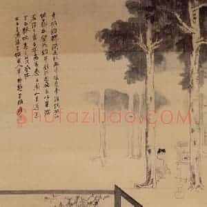 张大千《仿宋人鉴古图》国画人物作品图片赏析