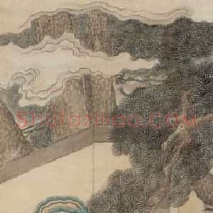清代 任熊《瑶池祝寿图》国画人物作品图片赏析