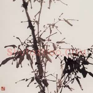 1987年 董寿平《雨中劲节》国画花鸟写意作品图片赏析