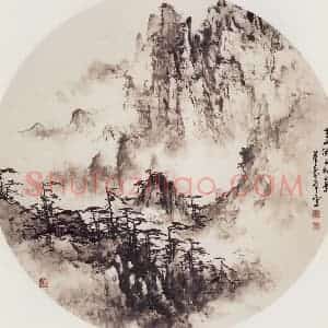 70年代 董寿平《黄山狮子林》国画山水写意作品图片赏析