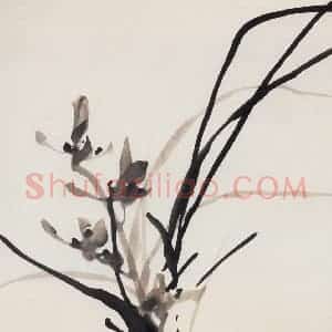 80年代 董寿平《兰花》国画花鸟写意作品图片赏析
