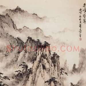 1982年 董寿平《奇峰叠翠》国画山水写意作品图片赏析