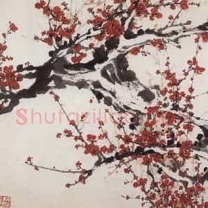 1985年 董寿平《老梅吐新蕊》国画花鸟写意作品图片赏析