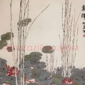 1963年 郭味蕖《朝晖》国画花鸟兼工带写作品图片赏析
