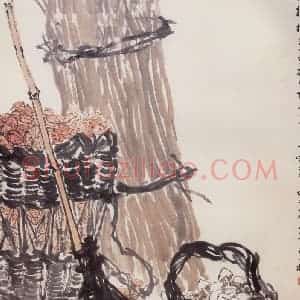 1963年 郭味蕖《山乡一角》国画花鸟兼工带写作品图片赏析