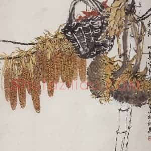 1963年 郭味蕖《秋熟》国画花鸟兼工带写作品图片赏析