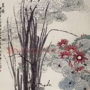 1963年 郭味蕖《晨曦》国画花鸟兼工带写作品图片赏析
