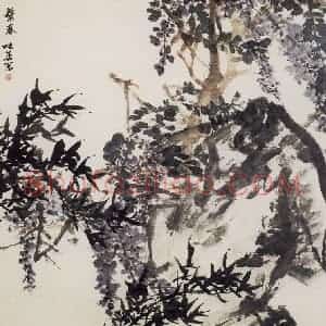 1963年 郭味蕖《繁春》国画花鸟写意作品图片赏析