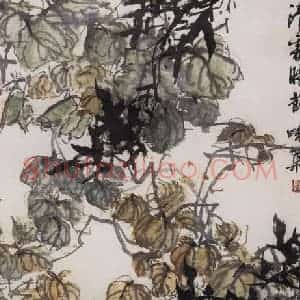 1964年 郭味蕖《清霜时节》国画花鸟写意作品图片赏析