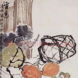 1964年 郭味蕖《霜色》国画花鸟写意作品图片赏析