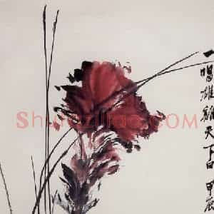 1964年 郭味蕖《一唱雄鸡天下白》国画花鸟写意作品图片赏析