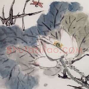 1964年 郭味蕖《晓妆》国画花鸟写意作品图片赏析