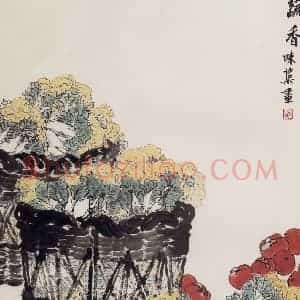 1964年 郭味蕖《蔬香》国画花鸟兼工带写作品图片赏析