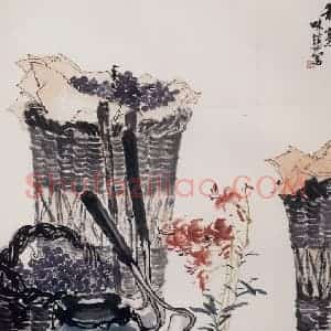 1964年 郭味蕖《秋熟》国画花鸟写意作品图片赏析