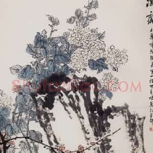 1964年 郭味蕖《凉露》国画花鸟兼工带写作品图片赏析