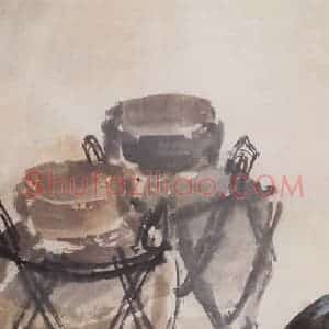1958年 郭味蕖《腊月》国画花鸟写意作品图片赏析