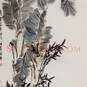 1960年 郭味蕖《飞絮落花时节》国画花鸟写意作品图片赏析