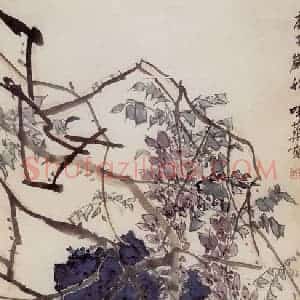 1960年 郭味蕖《藤》国画花鸟写意作品图片赏析