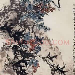 1962年 郭味蕖《藤风竹露》国画花鸟写意作品图片赏析